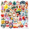 50 Рождественских подвесок на тему мультфильмов, граффити, Санта, олень, декоративные наклейки