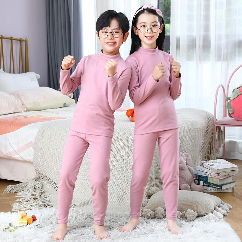 Children's Fall and Winter Warm Set Warm Long-sleeved Top + Warm Pants 2-piece Set