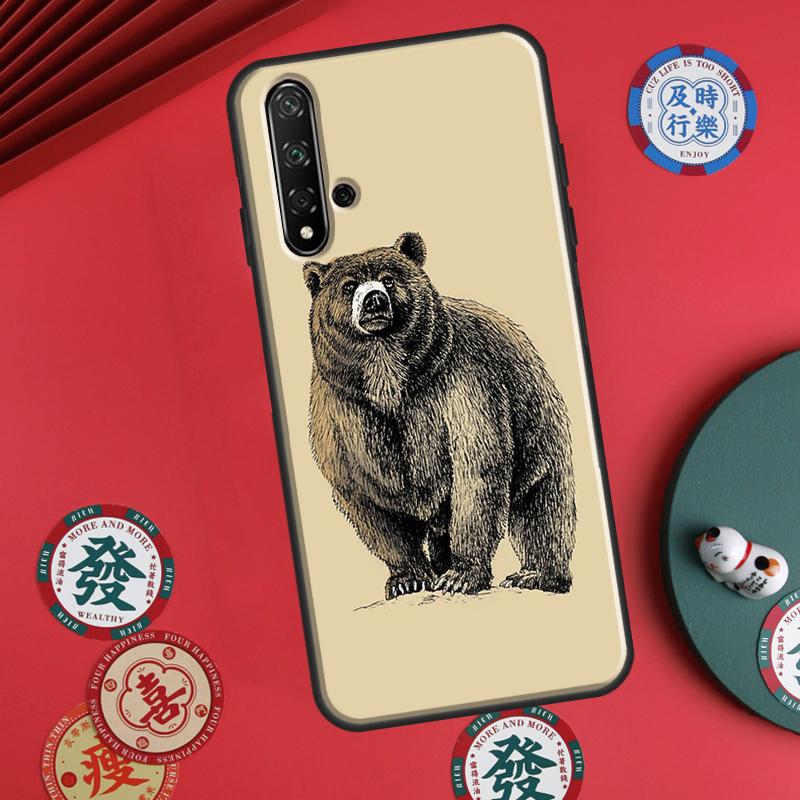 Cartoon Grizzly Bear For Huawei P20 P30 P40 Lite P60 Pro Nova 12i 11i 8i 12s 9 10 SE Y90 Y60 Y70 Y72 Y61 Y91 Case