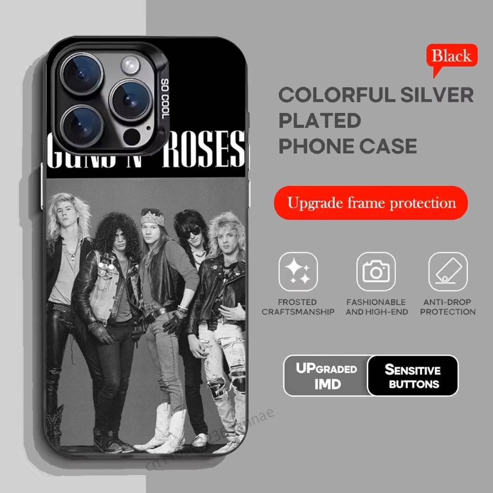 Band G-Guns N Roses Phone Case for iPhone 15 16 Pro Max Air SE 11 13 Pro 14 Plus 12 11Pro 15Pro Max 16e Cover