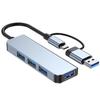 4-Port USB-C Hub Plug And Play 5Gbps High Speed Data Transfer USB3.0/Type-C To USB3.0+USB2.0 Docking Station Compatible for MacBook Flash Drive