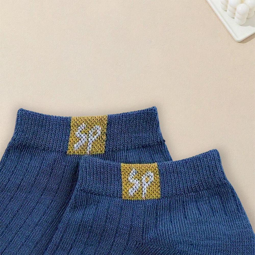 5 пар женских коротких носков, модные и универсальные носки-лодочки с буквенным принтом, удобные, мягкие и дышащие, повседневные носки с небольшим горлом