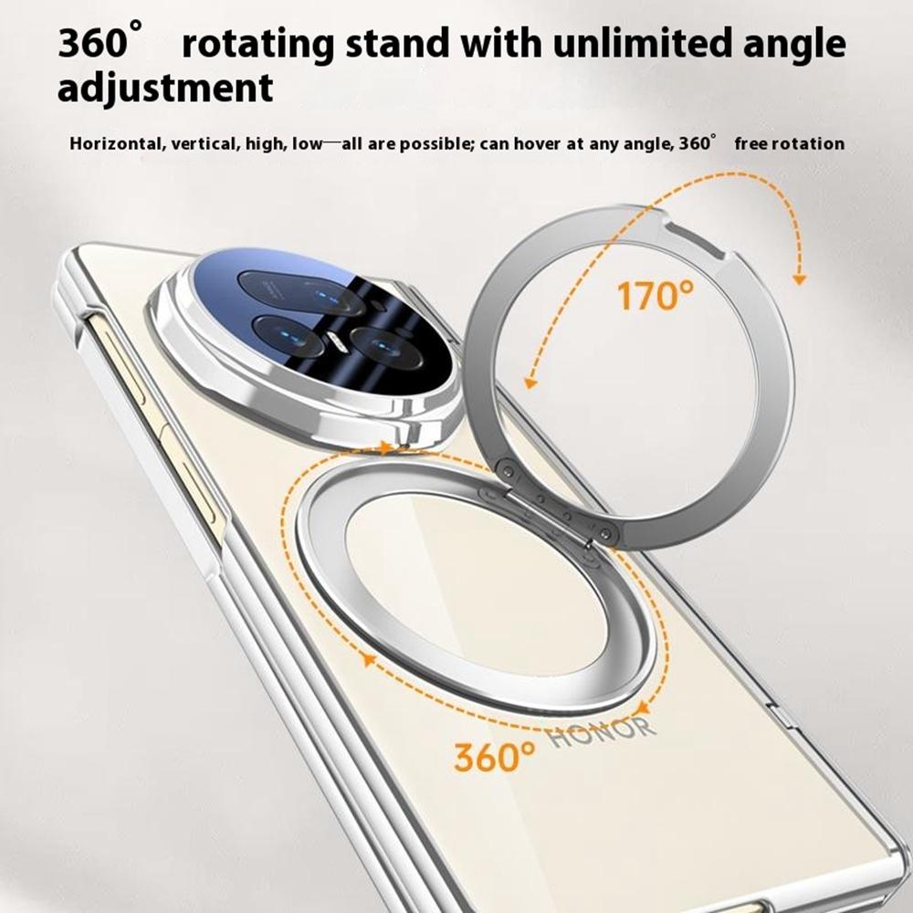 Чехол для Honor Magic V5 5G, совместимый с MagSafe, подставка, гальванизированный ПК чехол для телефона с защитной пленкой для экрана