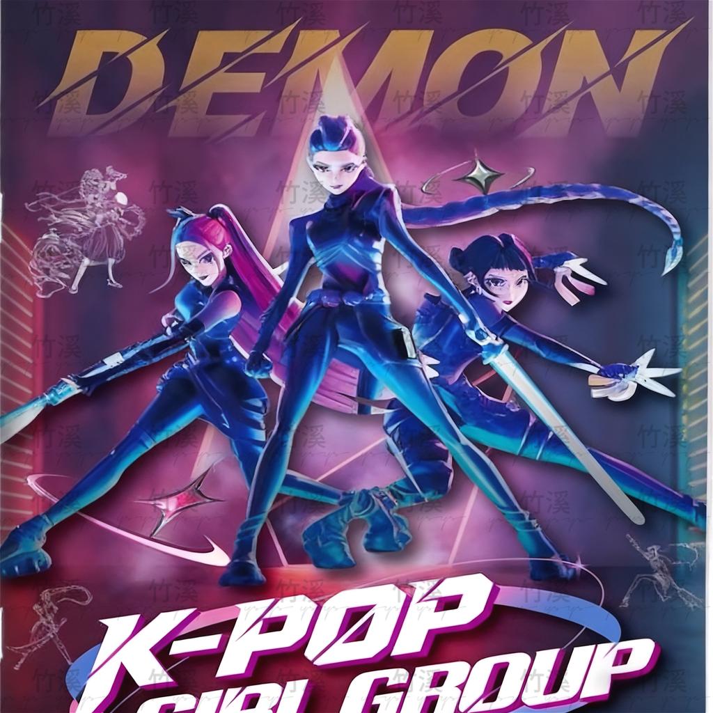 Раскраска K-pop «Охотники на демонов»: Милые линейные рисунки Руми, Миры и Зои | Аниме-персонажи для снятия стресса у взрослых