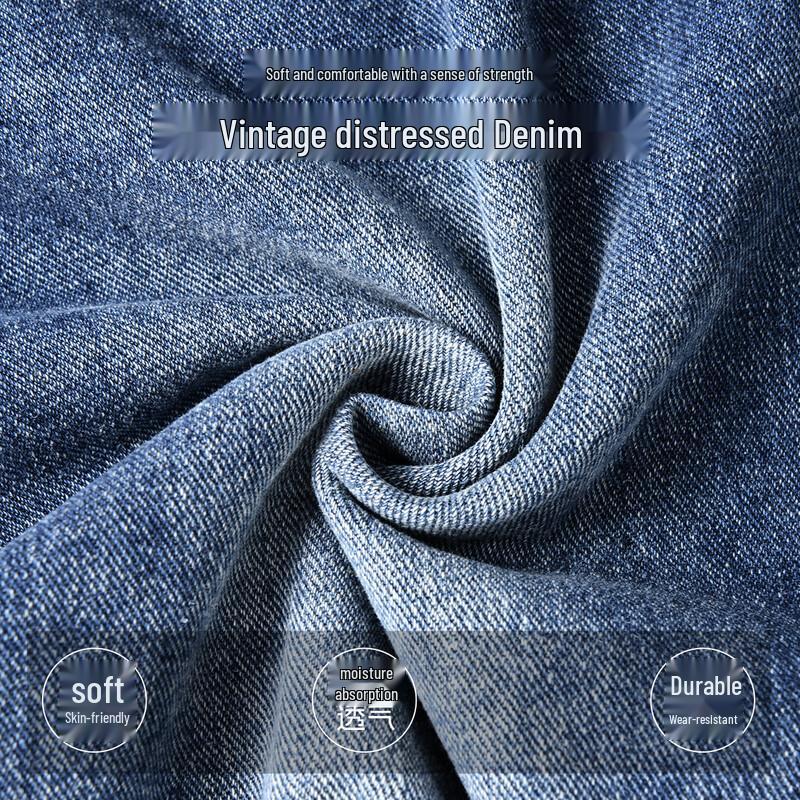 JEEP SPIRIT Men's 2025 Loose Fit Straight-Leg Jeans