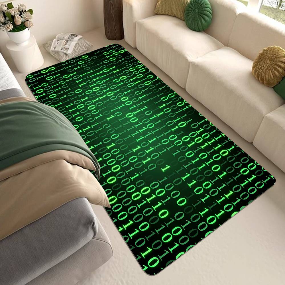 Binary Code The Matrix Program Chart Game Film Kitchen Mat Kids Room Bedroom Decoration Balcony Doormat Living Room Alfombra