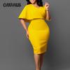 Женское платье большого размера, темпераментное однотонное платье-футляр, профессиональная юбка-карандаш, платья