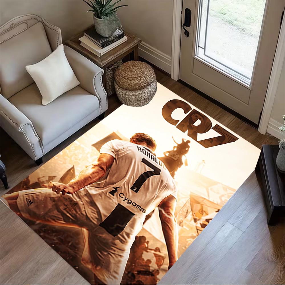 Ronaldo's Legendary Journey Area Rug Design for Hallway Bedrooms Dormitory Entryway Antislip Carpet Decorate Offices Best for Christmas