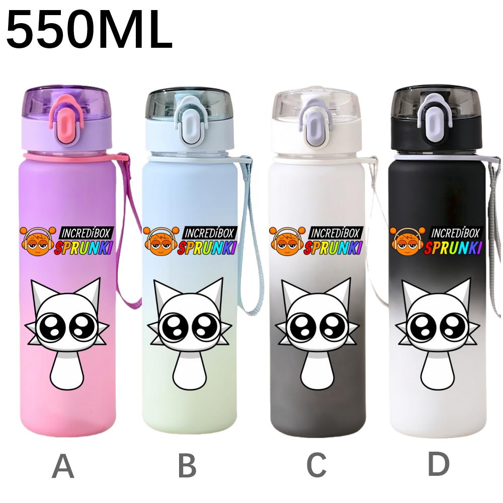 High Quality 550ml Game Sprunki Gradient Sports Water Bottle Cartoon Leak-proof Portable Drinking Bottles Outdoors Sports Fitness Water Cup