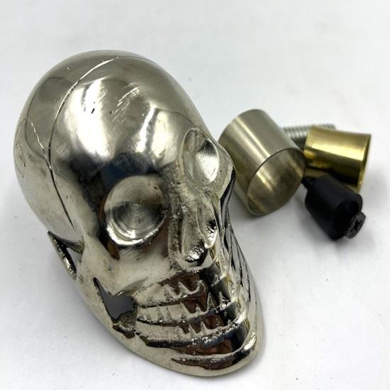 Набор из 2 только рукояток для трости с черепом. Винт с латунным наконечником на топпере для трости. Сменная ручка для трости и палок. Ручка для головы. Латунная ручка.