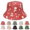 New Little Deer Snowman Printed Pot Hat Fisherman's Hat For Men And Women