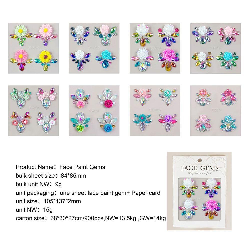 Mask Makeup Sticker Adhesive Rhinestone Tattoo DIY Crystal Gems Tattoo Party