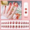 Short Fake Nails Medium Length Fake Nails for Girls with Glue Nail Art Fake Nails Press On False with Glue Coffin Stick Display Artificial Designs