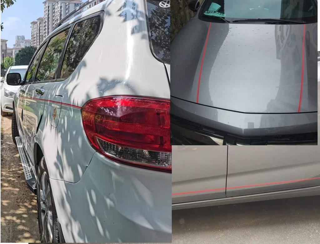 KEQKEV Red Pinstripe Tape Car Body Side Stripe Decal Waistline Sticker Automotive Pinstripe Tape