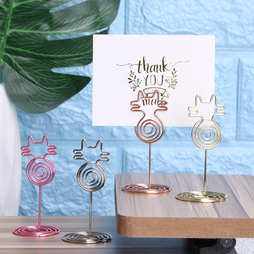 Desktop Decoration Cat Shape Paper Clamp Place Card Photos Clips Table Numbers Holder Clamps Stand