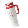 12 Hour Thermal Retention Stainless Steel Tumbler With Jumbo Straw Leak Proof Lid Ergonomic Handle For Outdoor Office Use