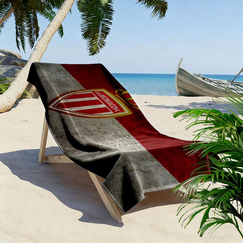 Пляжное полотенце с принтом AS Monaco, Большое мягкое быстросохнущее полотенце для пляжа, кемпинга, плавания