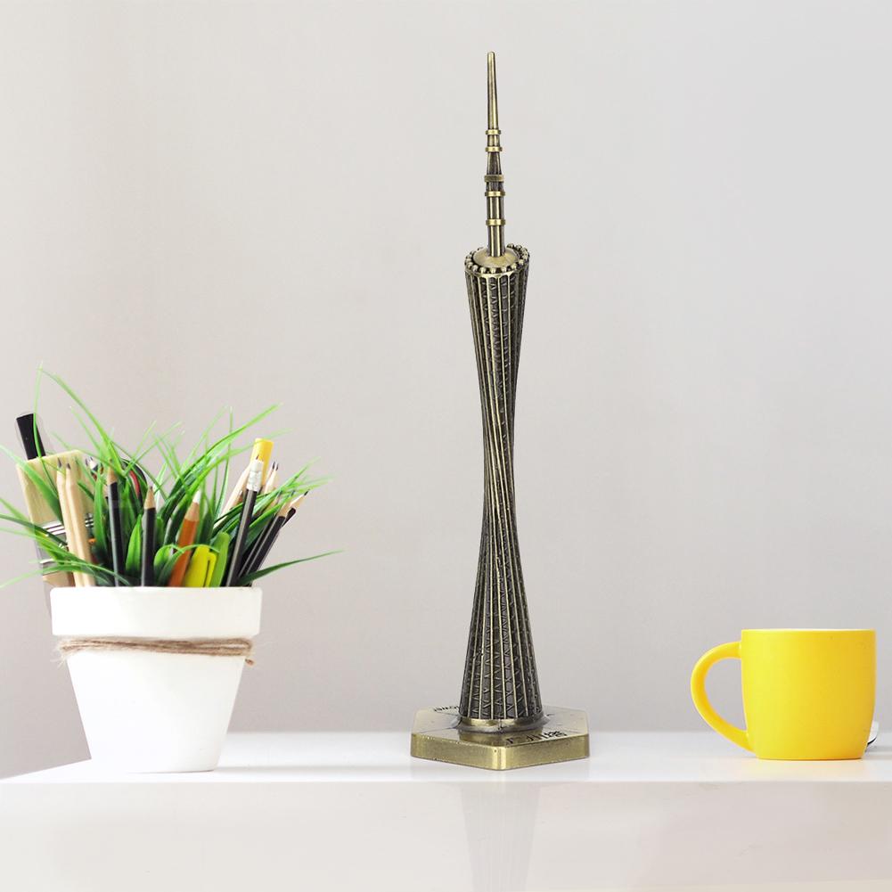 Popular Canton Tower Model Delicate  Work Small Waist  Vintage Office Decoration( Bronze)