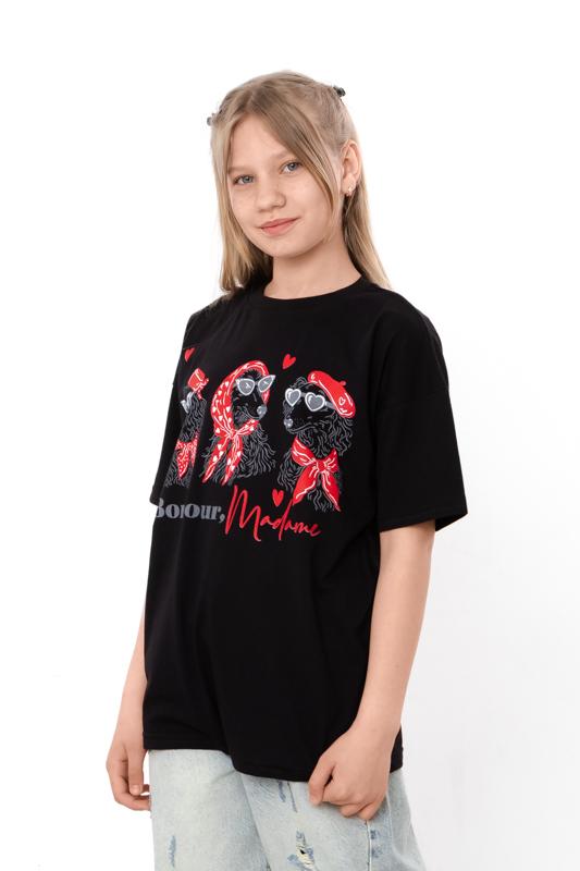 Girls Teen Oversized T-Shirt with Bonjour Madam Print, Summer 6414-001-33-2-2 HC