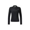 Golf Series Solid Color Intelligent Knit Long Sleeve Polo Shirt Women Tops Deep-Black A11W315208F-BK