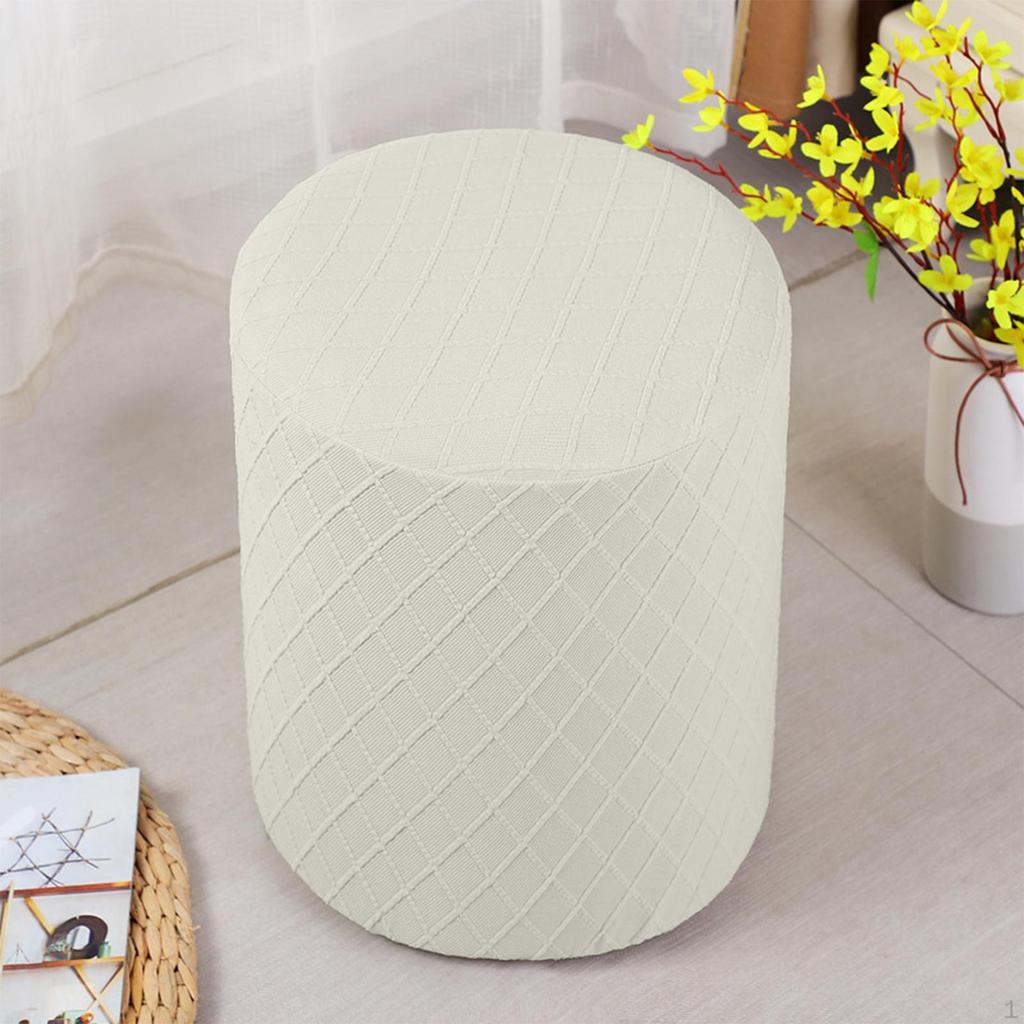 Круглые эластичные чехлы для пуфиков. Подставка для ног. Чехлы для диванов. Чехлы на табуреты для ног. Белые.