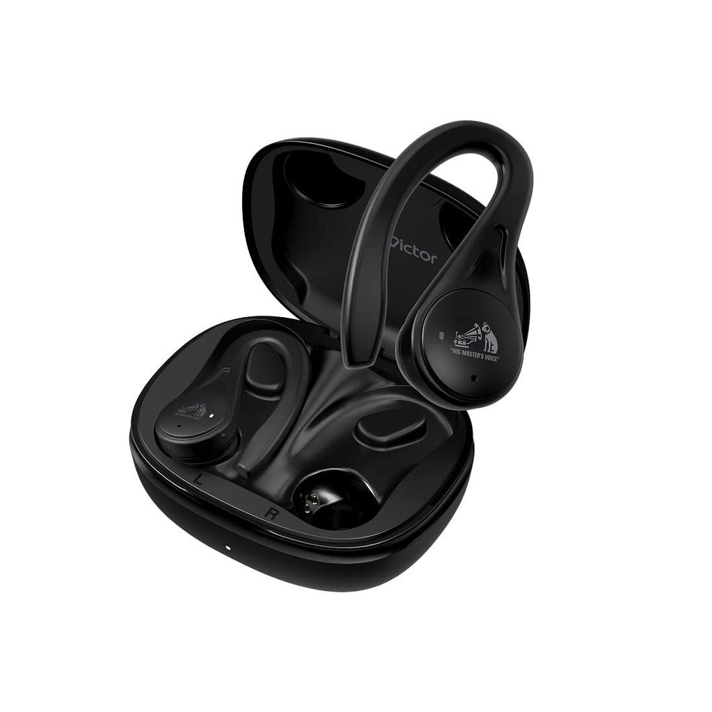 JVC Kenwood Victor Completely Wireless Weight Up To 30 Hours Compatible with Bluetooth for Black HA-EC25T Earphones, Over-the-ear Type, 6.9g (one
