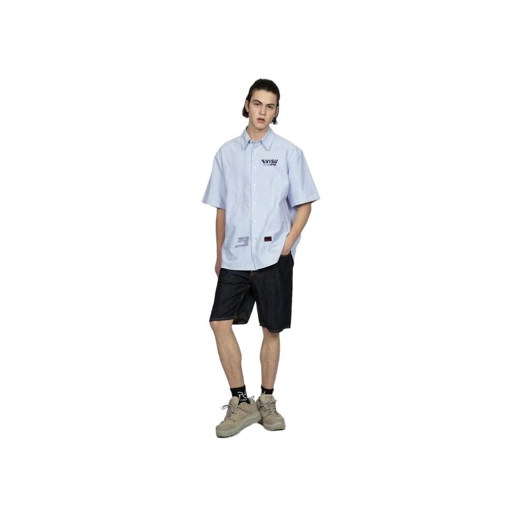 Evisu Полосатая футболка с коротким рукавом и принтом логотипа-буквы Мужские рубашки 2ESHTM3SS135LFCP