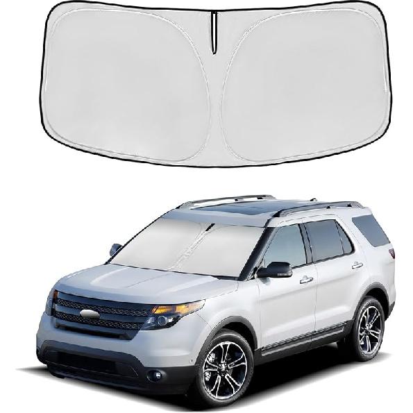 Windshield Sun Shade For Mazda 3 2014-2018 Double Layer 240T Front Window Shade Fit Mazda 3 Sun Visor Foldable Shade Blocks UV Rays Summer Must Have