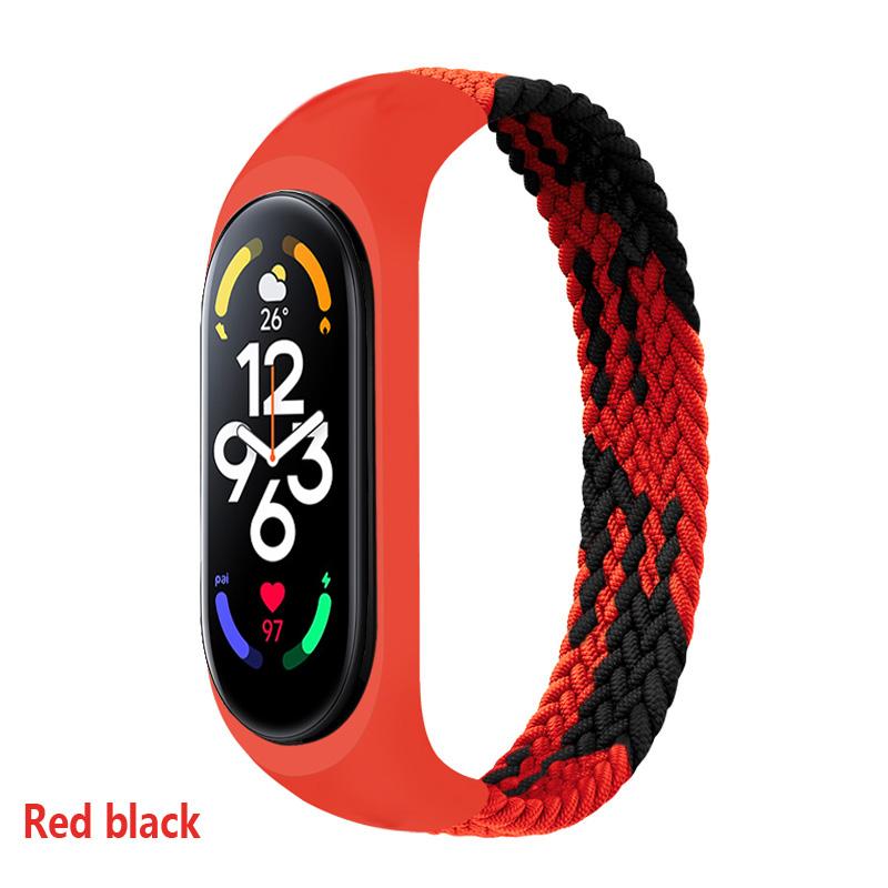 Браслет для Xiaomi Mi band 6 7 Ремешок Нейлоновый плетеный solo loop pulseira браслет Miband5 Ремешок на запястье ремешок Mi band 5 4 3 6 correa