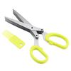 Кухонные ножницы из нержавеющей стали 5 слоев для шинковки зеленого лука, суши(желтый)