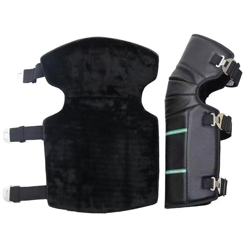 Наколенники из натуральной кожи и шерсти с флисовой подкладкой - Защита от зимнего холода и ветра для езды на мотоцикле и электросамокате