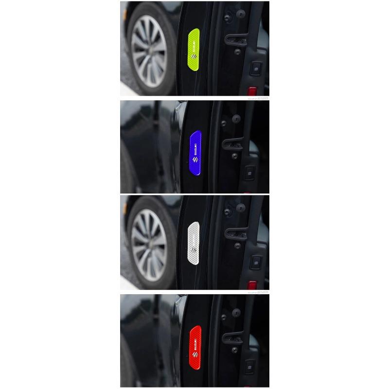 4 шт. Предупреждающая светоотражающая наклейка 3D для безопасности двери автомобиля Автоаксессуары для Suzuki Grand Swift Jimny Vitara Baleno SX4 XL-7 GW250