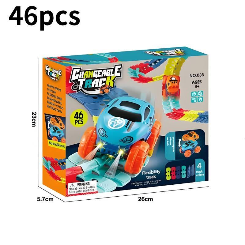 Захватывающий электрический трек для американских горок, бросающий вызов гравитации, с красочными огнями и магнитными элементами