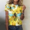2025 Fashion Women T-Shirts Girls Blouse Bee Print Tops For Woman Basic Casual Ladies Tshirt Print Oversized Female Clothing