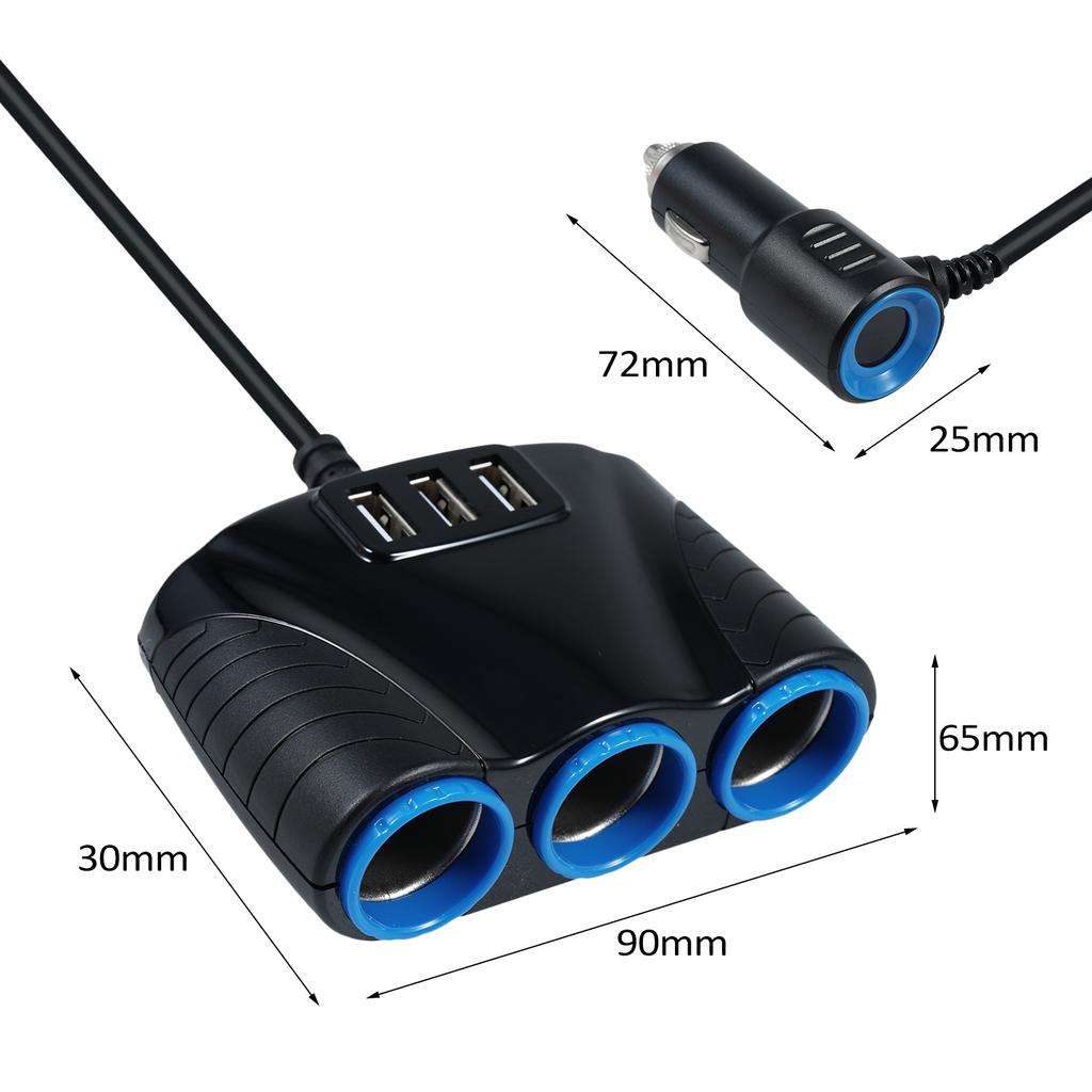 12 24В 3 гнезда прикуривателя автомобиля разветвитель USB зарядное устройство адаптер питания замена для автомобилей и планшетных ПК,