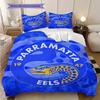 Комплект постельного белья с узором Parramatta Eels Одеяло Постельное белье Наволочка Домашний Декор Подарок на День Рождения (1 пододеяльник + 2 наволочки, без наполнителя)