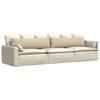 Sofa Cushions 2 Pieces Cream 145 x 40 cm Fabric