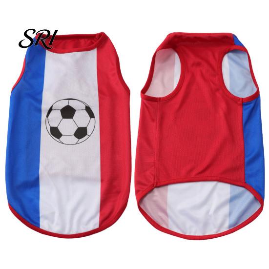 Lightweight Dog Clothing Summer T-Shirt Cute Soccer Print Sleeveless Puppy Vest Fan Matching Outfit Soft Breathable for Small Medium Dogs Cats Stylish