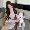 Autumn & Winter Glam Knit High-Neck Slim Fit Bodycon Mini Dress