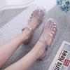 Hollow Out Bling Rainproof Jelly Sandals Women Summer Candy Shoes Woman Slippers Cover Toe Flat Femmes Sandales Pvc Sandalias