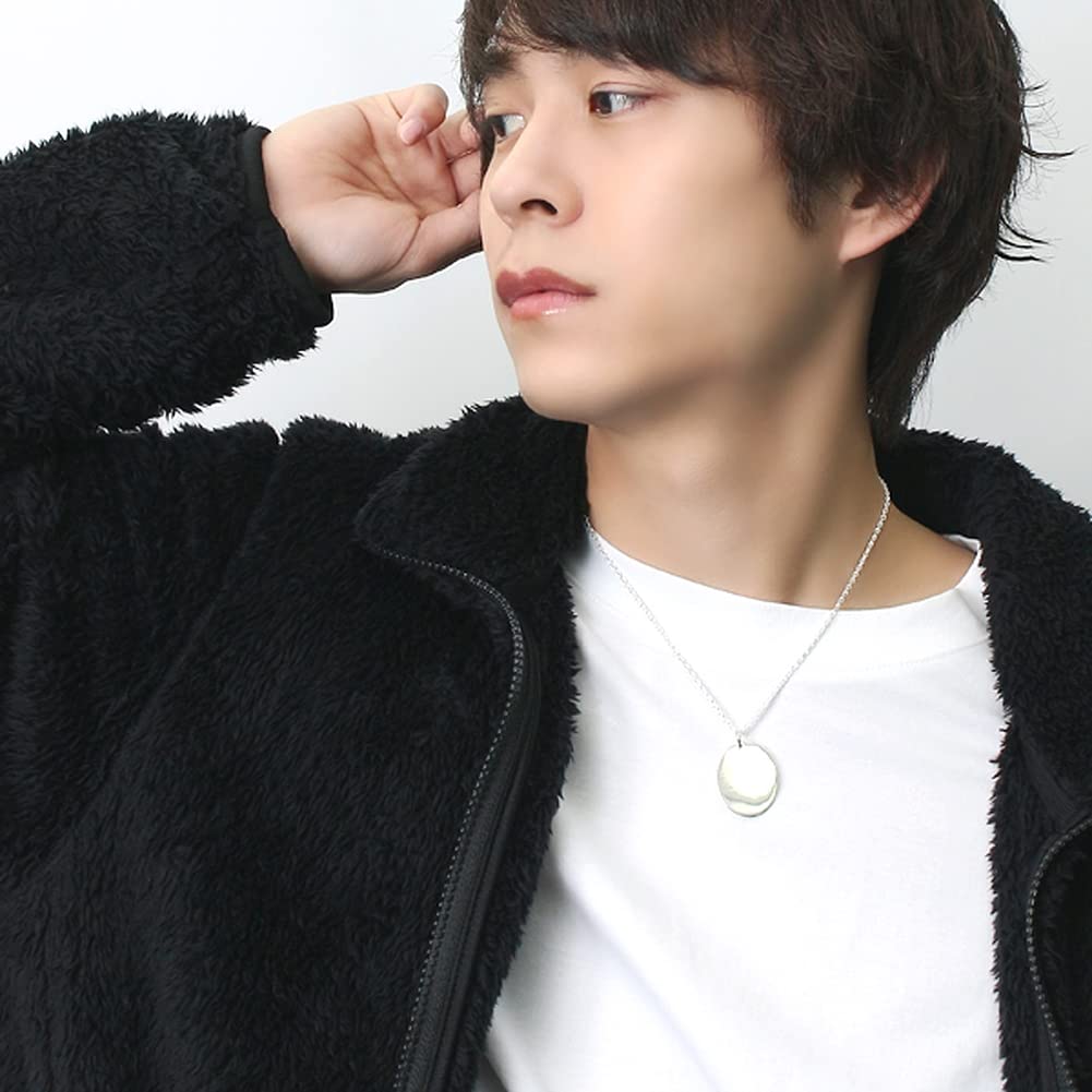 Серебряный кулон-подвеска в виде овального зеркала из серебра 925 пробы для редких мужчин [Shinjuku Kura], Зеркальный, Простой, Монета, Медаль, Большой, Простой,