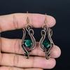 Серьги из медной проволоки 999 пробы с изумрудом, Ювелирные изделия с драгоценными камнями ручной работы, Подарки для жены, Совершенно новые серьги