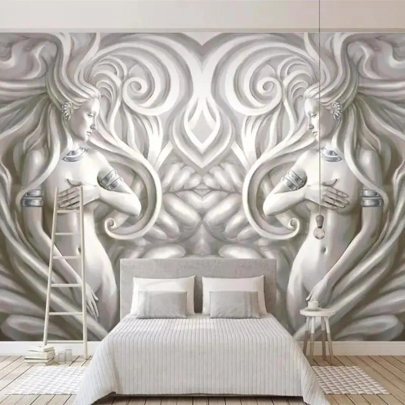 3D рельефные фрески красота скульптура современная мода 3D ТВ фон настенные фрески ресторан обои