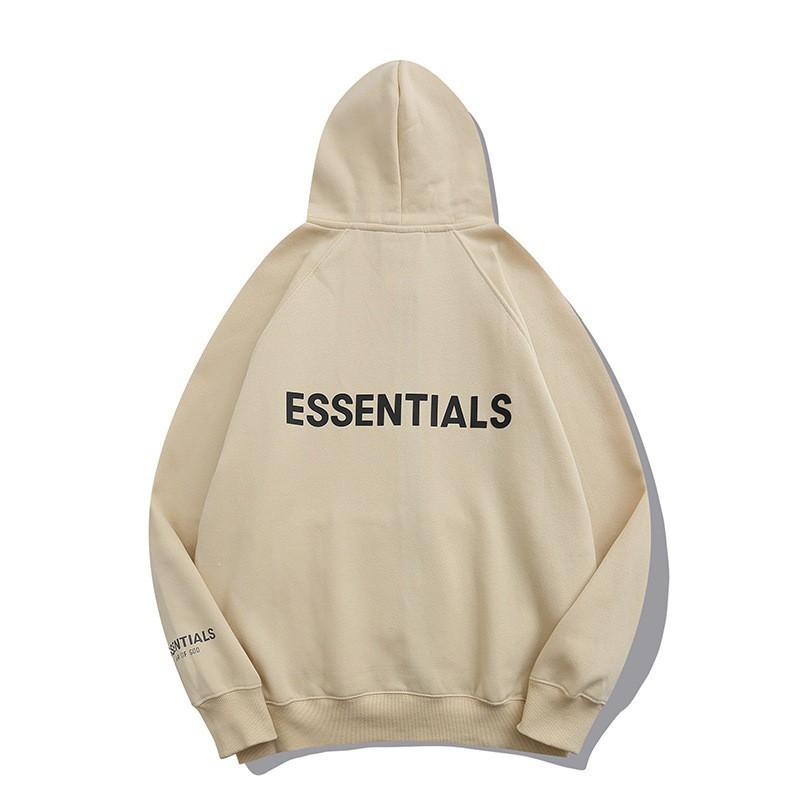 FOG Essentials Светоотражающая толстовка с капюшоном на молнии Унисекс Свободный крой Хлопок Длинный рукав Повседневная кофта