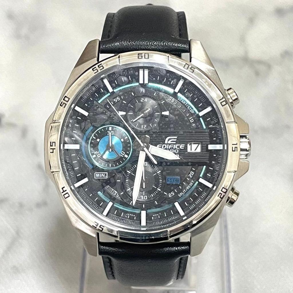 Б/У Новые часы CASIO EDIFICE Хронограф Кожаный ремешок