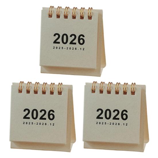 Мини настольный календарь 2026 г. Янв.2026-Дек.2026 12-месячный планировщик Маленький настольный перекидной календарь на двойной спирали для дома и офиса