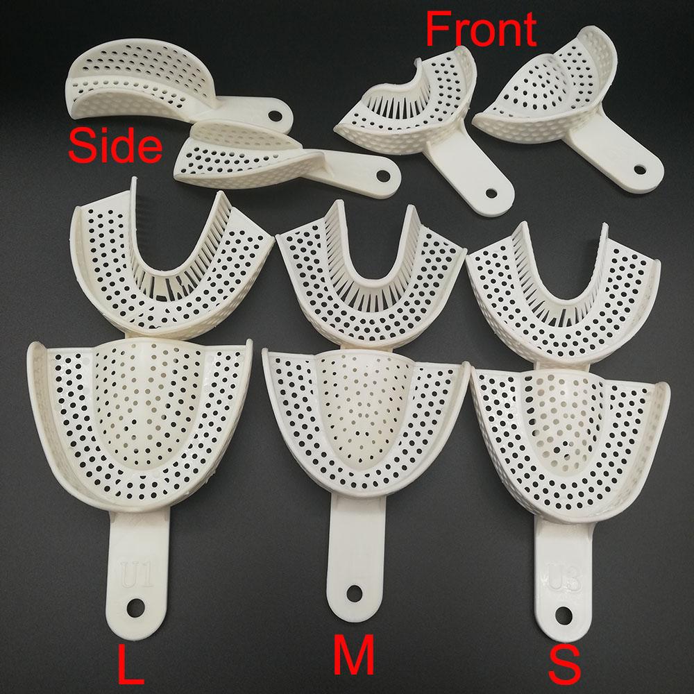 Dental Impression Plastic Trays Without Mesh Tray Teeth Holder Dentist Tools Lab Material