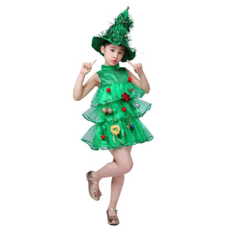 Волшебные детские рождественские костюмы. Удобное платье для девочки с праздничной шляпой