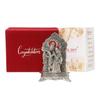 Silver Radha Krishna Chowki Idol Showpiece | 'Congratulations' Tag with Velvet Box & Carry Bag | Ideal for Diwali,