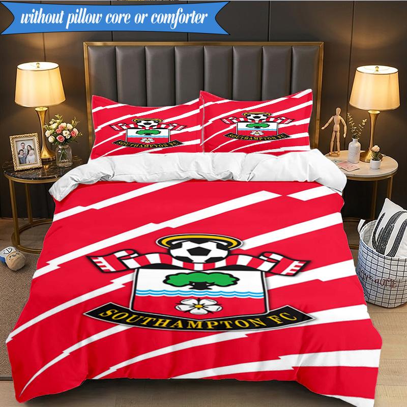 3PCS Fc Crest Design Printed Soft Bedding Set,Including 1pc Duvet Cover And 2pcs Pillowcases Perfect for Bedroom, Dormitory, Fan gift